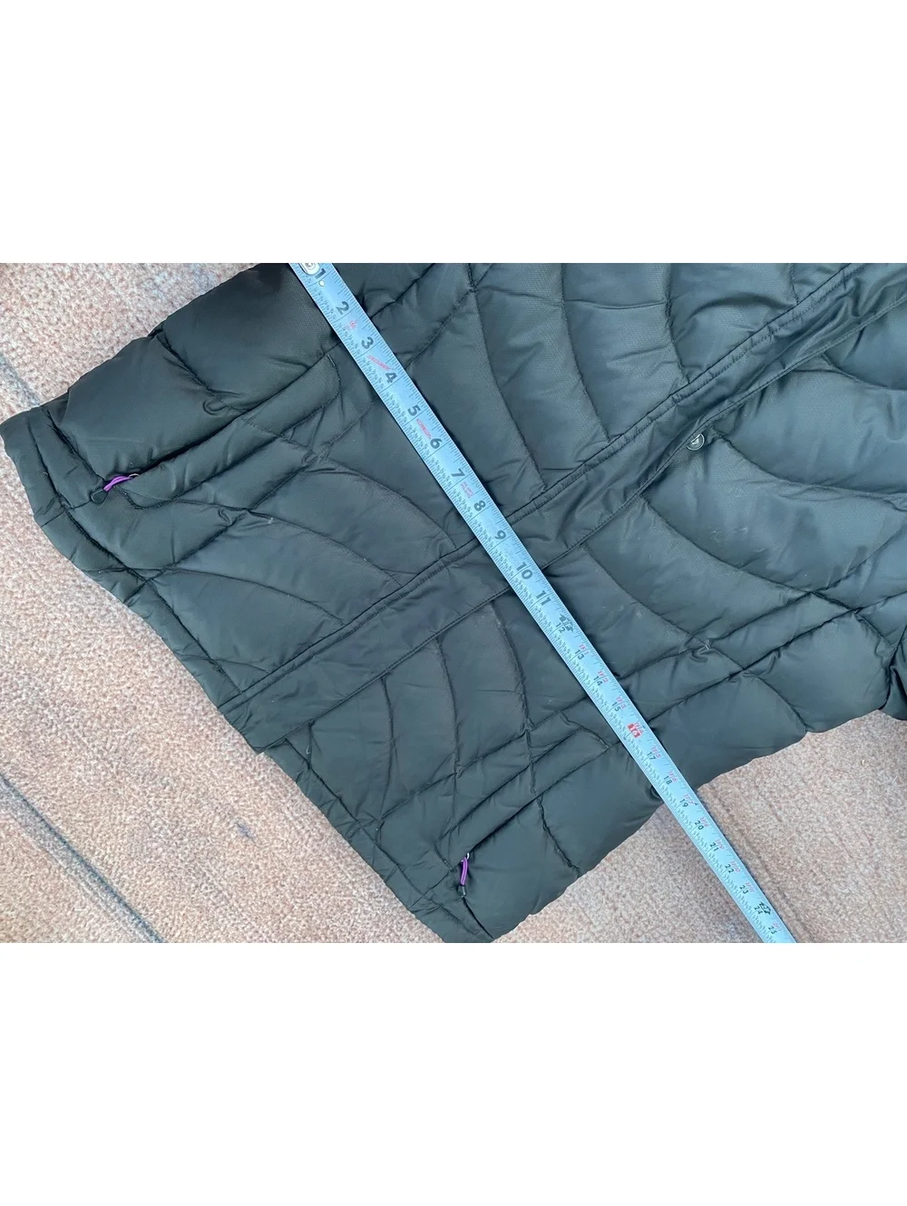 Lands' End down puffer quilted black parka winter coat jacket parka M 10 12